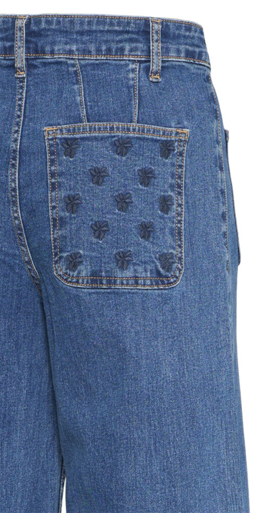 B.Young Cropped Wide Leg Jeans