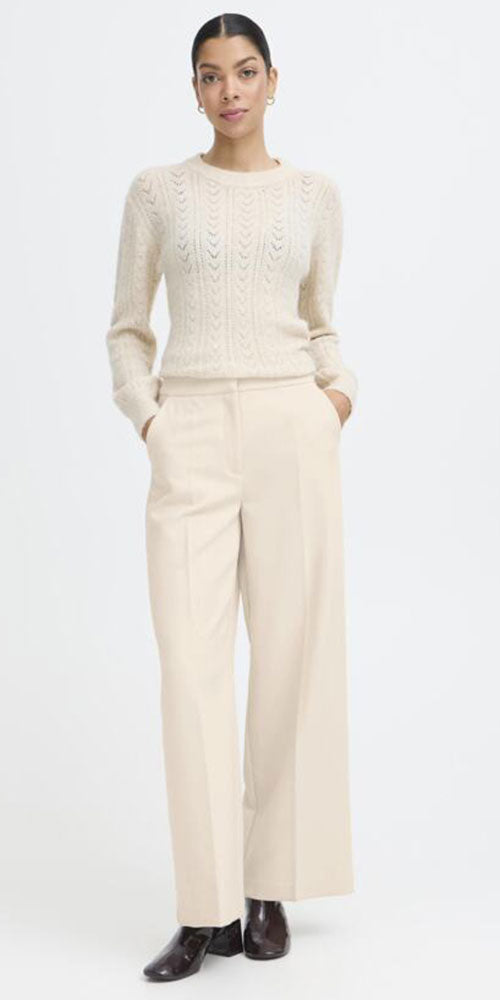B.Young Wide Leg Trousers, birch