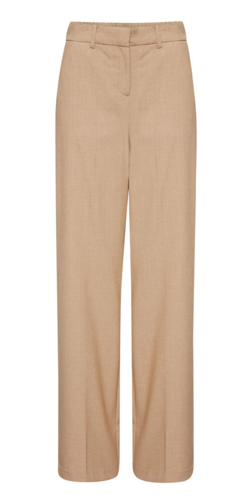 B.Young Wide Leg Trousers, heathered camel