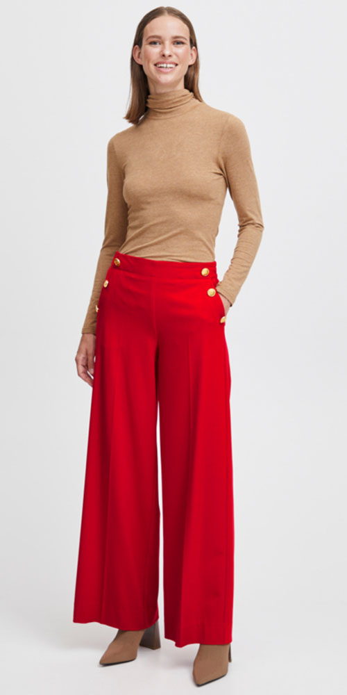 B.Young Wide Leg Trousers, red