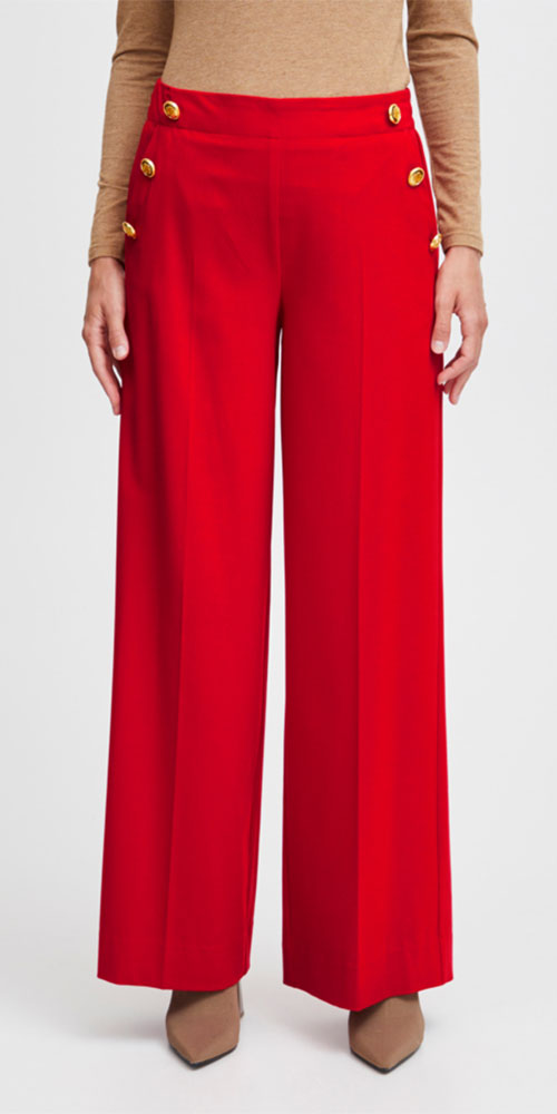 B.Young Wide Leg Trousers, red