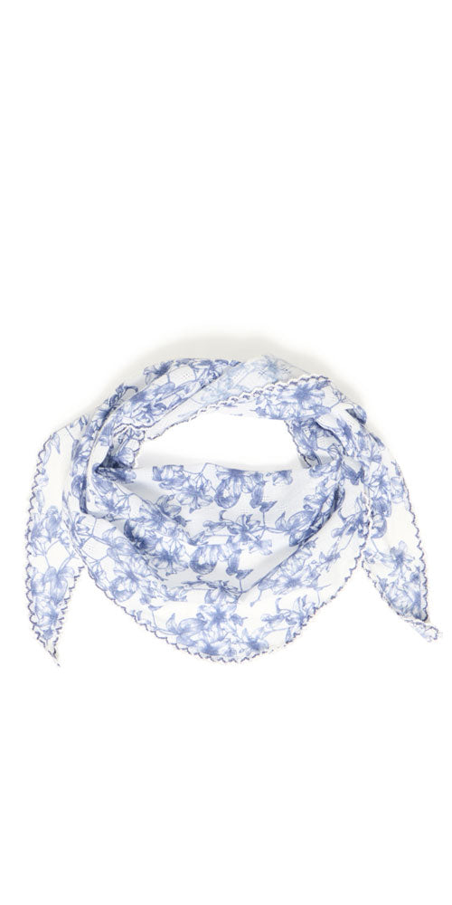 B.Young Delicate Triangle Scarf, blue floral