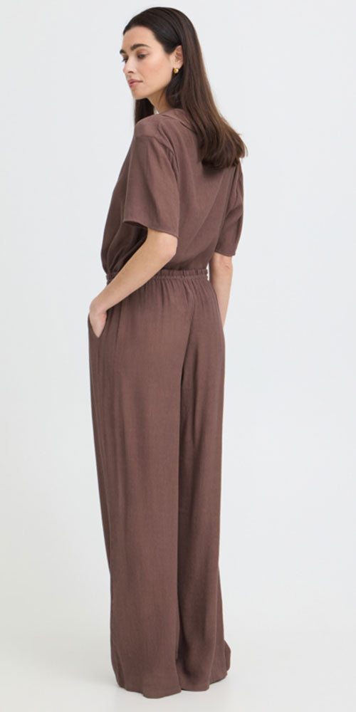 B.Young Crinkle Tunic Shirt, mocha