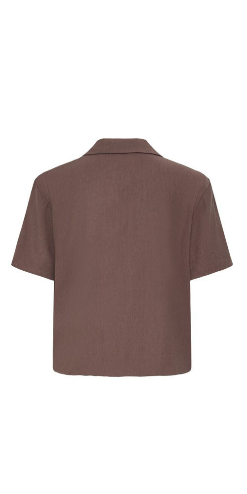 B.Young Crinkle Tunic Shirt, mocha