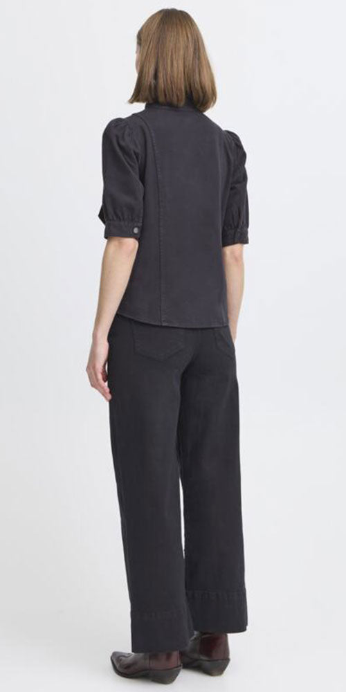B.Young Denim Bow Blouse