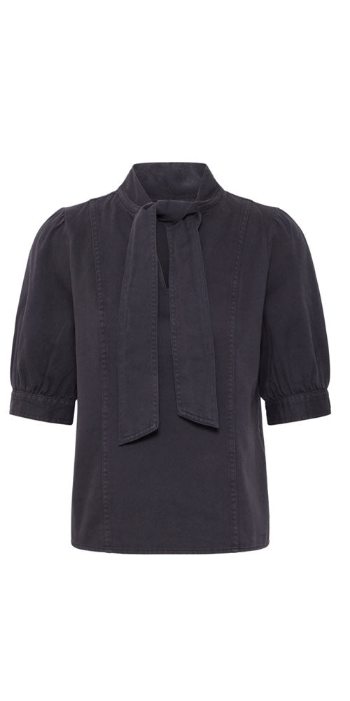 B.Young Denim Bow Blouse