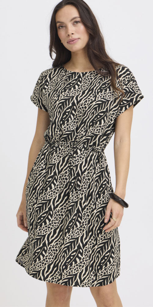 B.Young Drawstring Dress, black vine