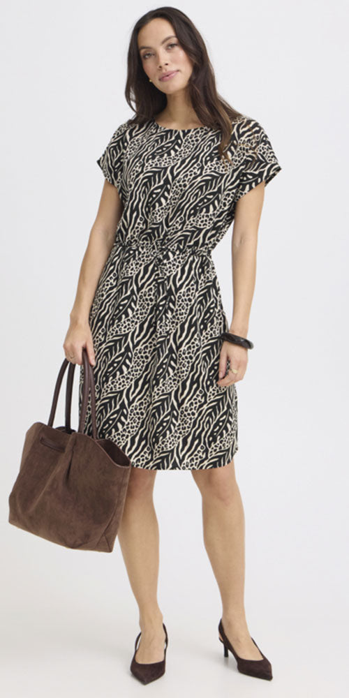 B.Young Drawstring Dress, black vine