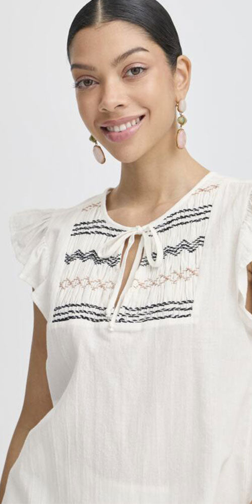 B.Young Embroidered Ruffle Top