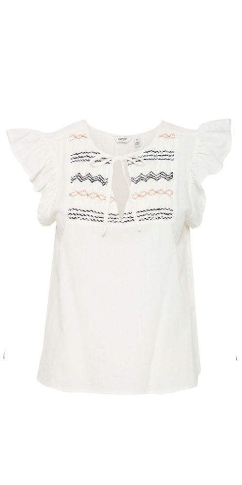 B.Young Embroidered Ruffle Top