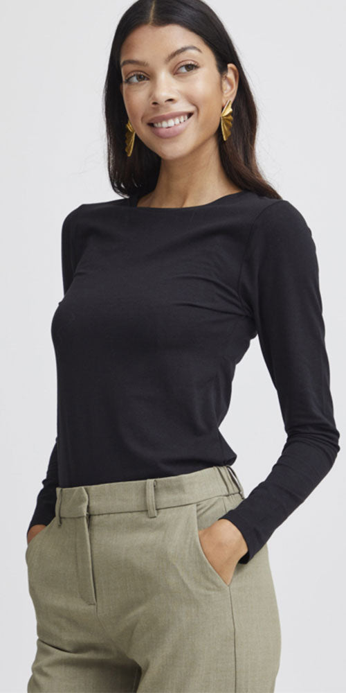 B.Young Long Sleeved Top, black