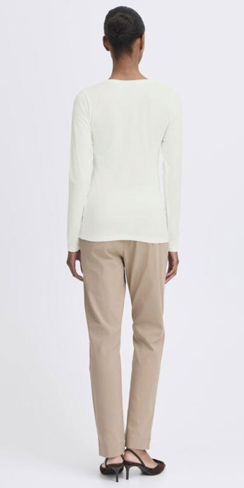 B.Young Fitted Long Sleeved Top, off-white
