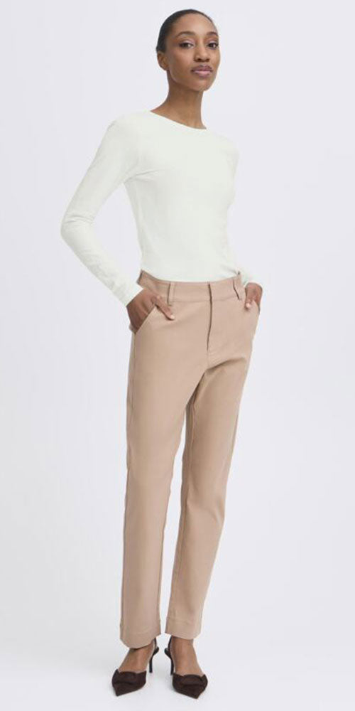 B.Young Fitted Long Sleeved Top, off-white