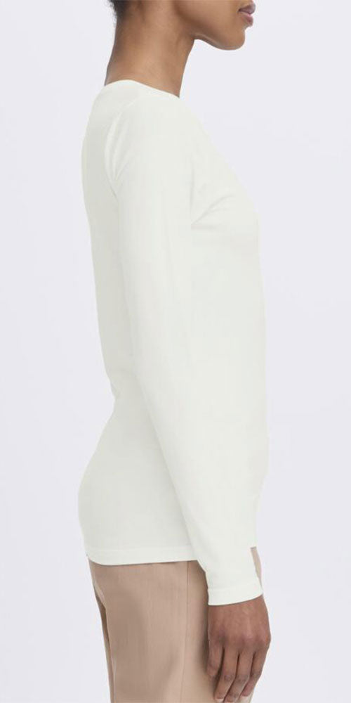 B.Young Fitted Long Sleeved Top, off-white