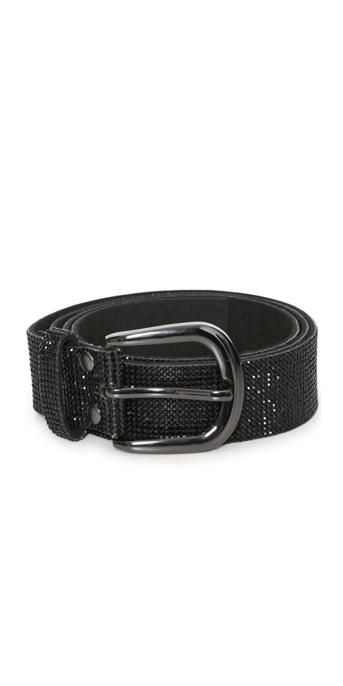 B.Young Rhinestone Belt, black