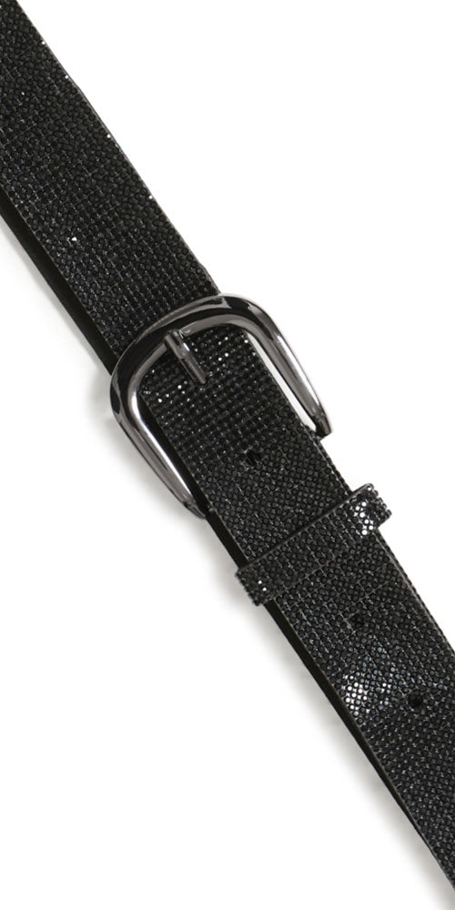 B.Young Rhinestone Belt, black