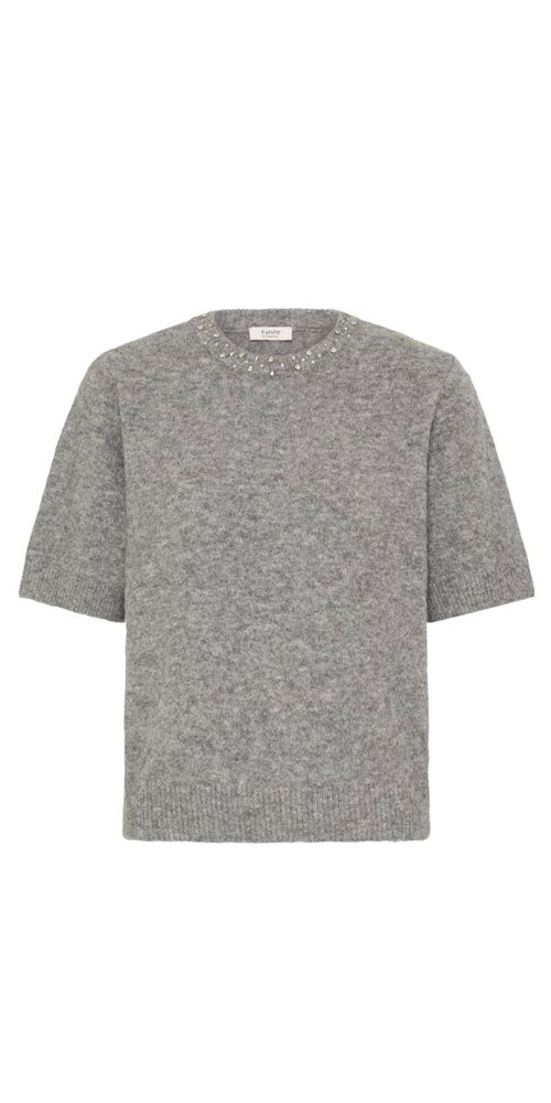 B.Young Rhinestone Embellished Sweater, grey