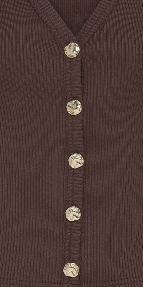 B.Young Ribbed Jersey Vest, espresso