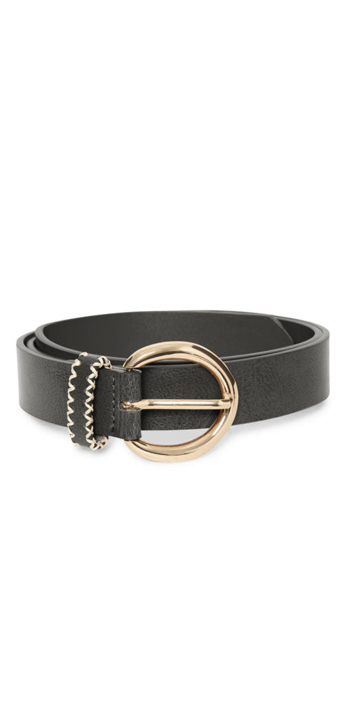 B.Young Stitch Detail Belt, black