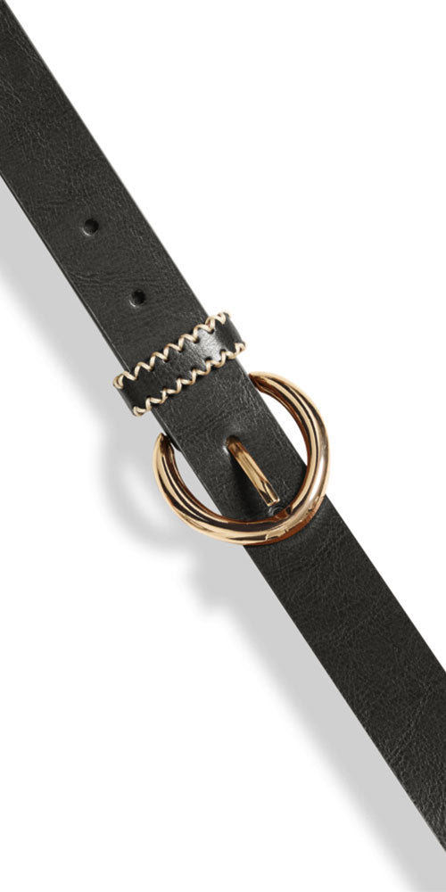 B.Young Stitch Detail Belt, black