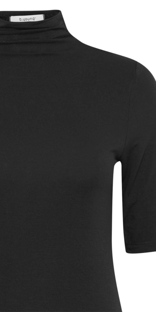 B.Young Mock Neck Tee, black