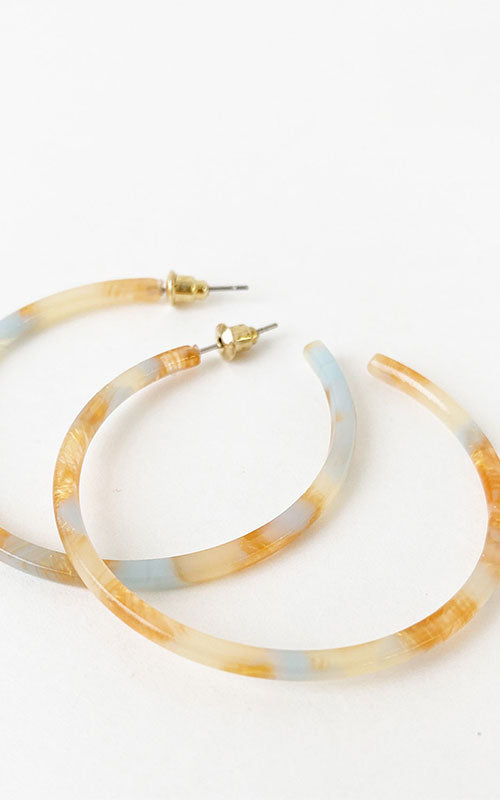 Baby Blue Resin Hoops