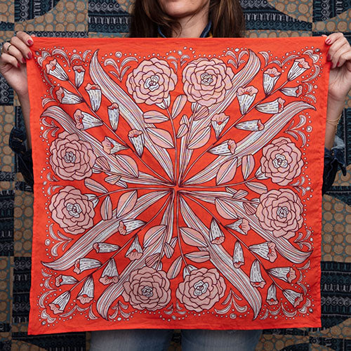 Solstice Bandana, dahlia red
