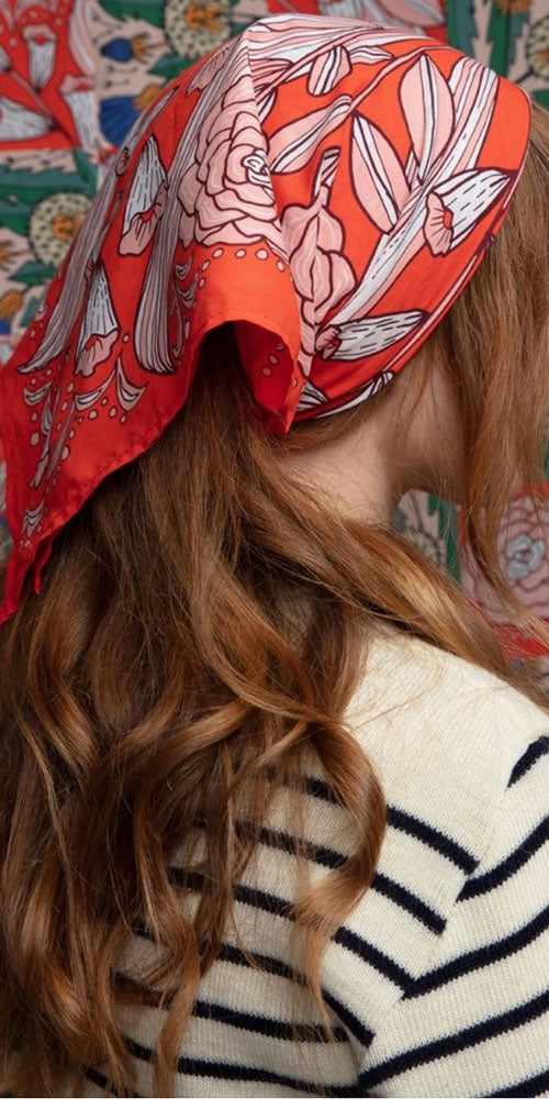 Solstice Bandana, dahlia red