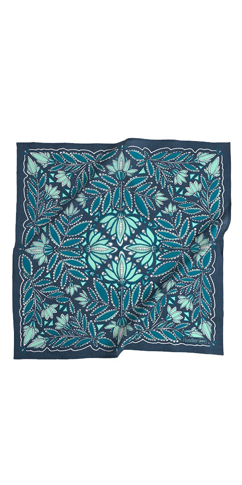 Solstice Bandana, teal thistle