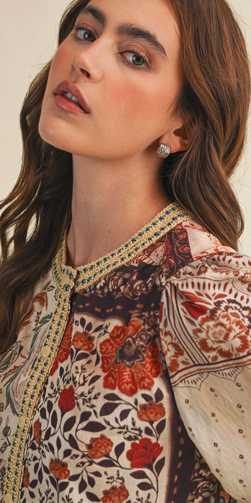 Bohemian Mixed Paisley blouse