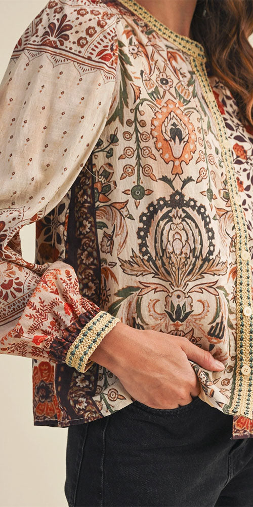 Bohemian Mixed Paisley blouse