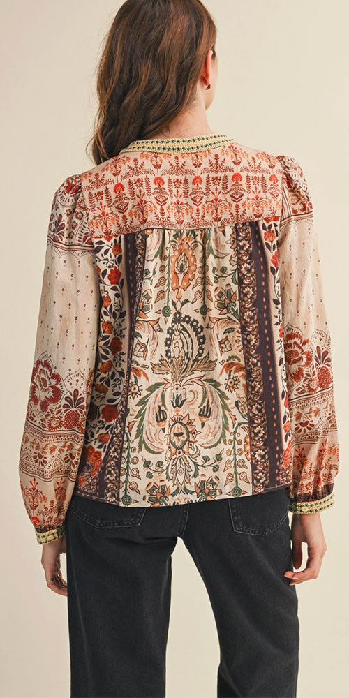 Bohemian Mixed Paisley blouse