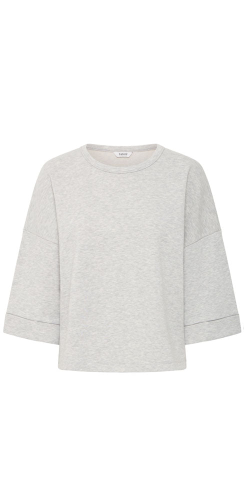 B.Young Boxy Sweatshirt, heathered grey