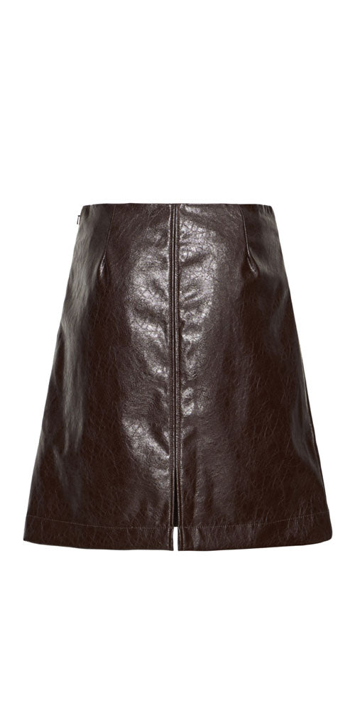 B.Young Faux Leather Skirt, burgundy