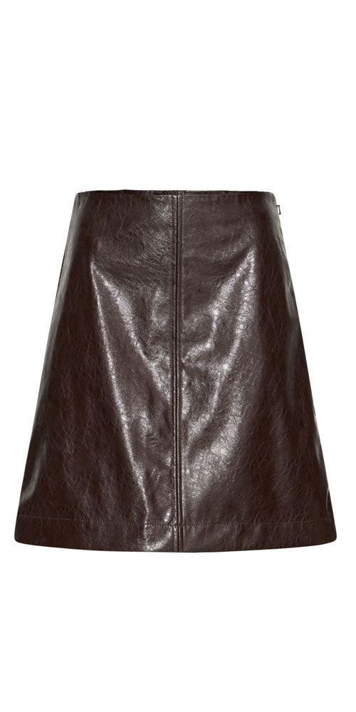 B.Young Faux Leather Skirt, burgundy