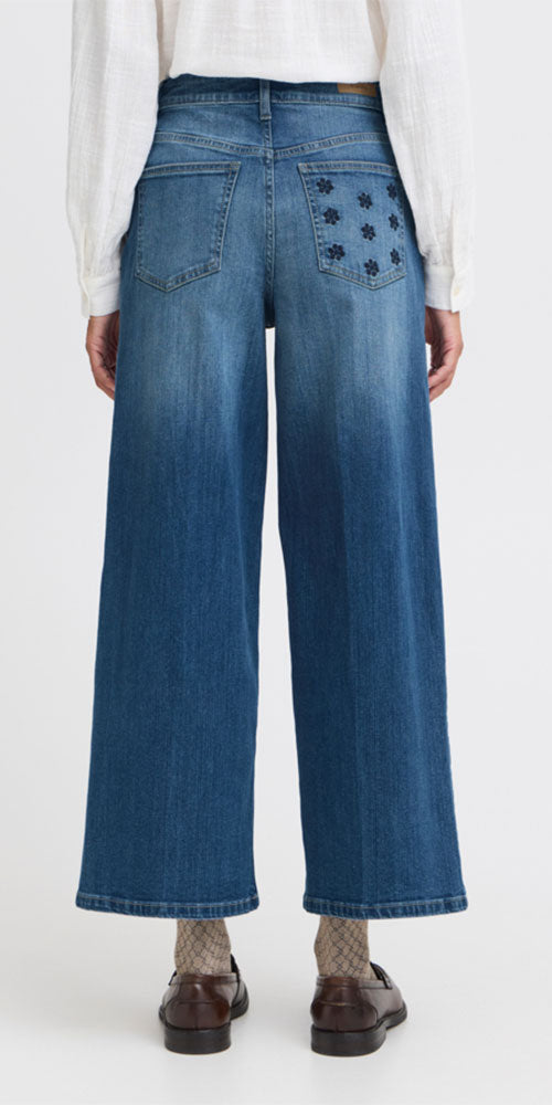 B.Young Flower Embroidery Jeans