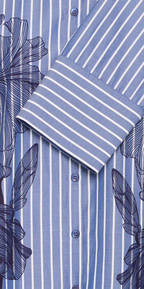 B.Young Flower on Stripes Shirt