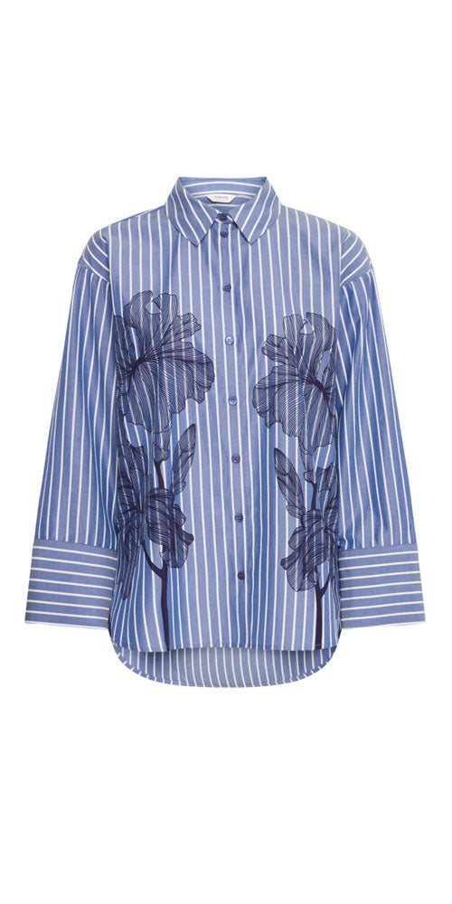 B.Young Flower on Stripes Shirt