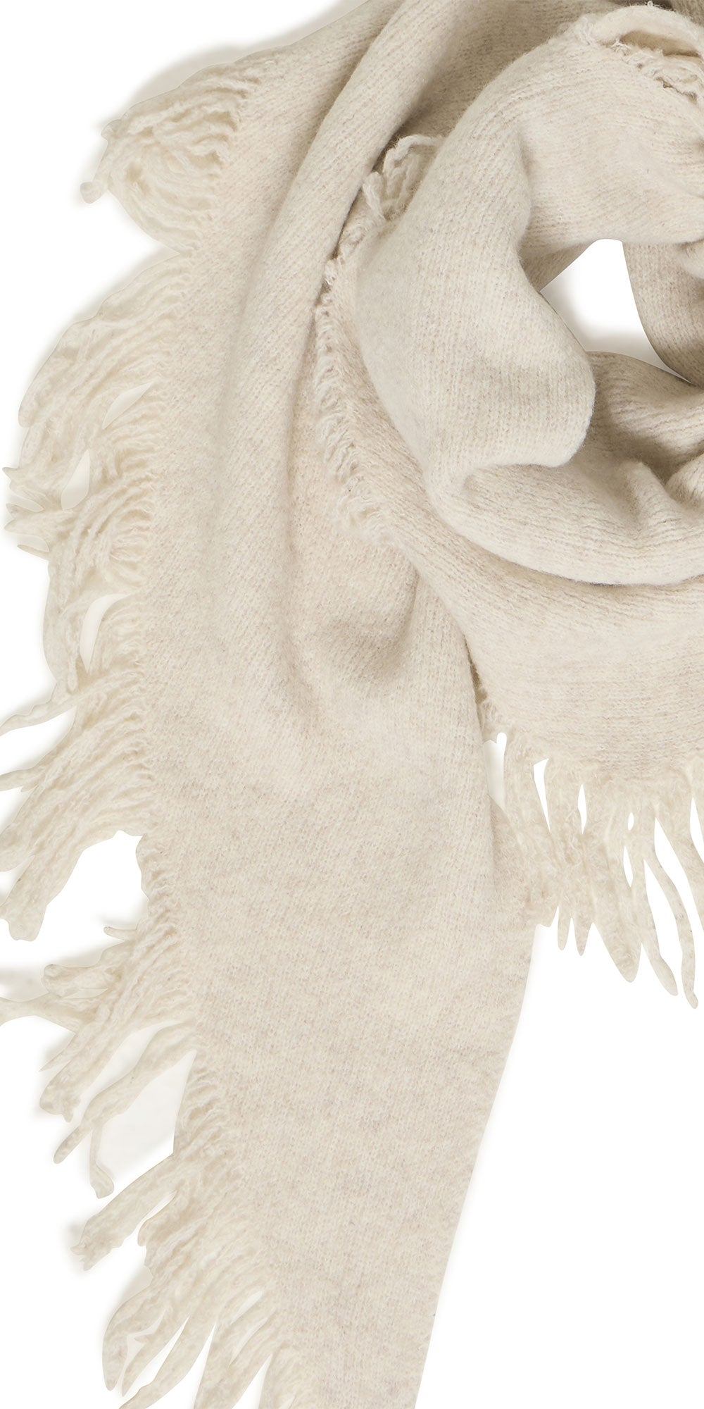 B.Young Fringed Triangle Scarf, birch