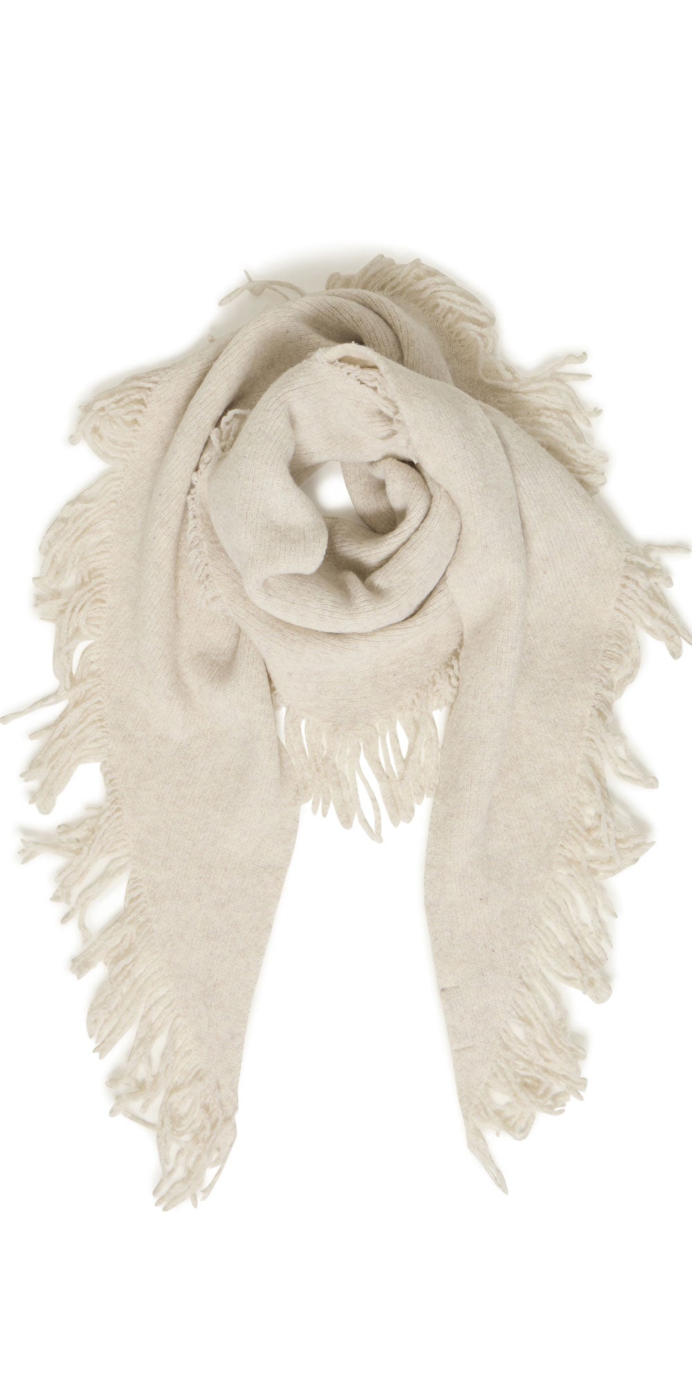B.Young Fringed Triangle Scarf, birch