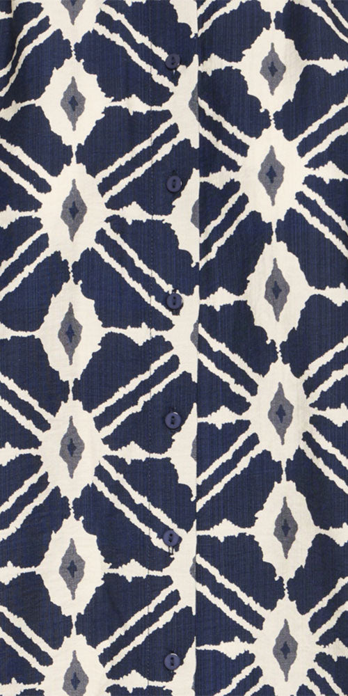 B.Young Bold Ikat Button Shirt, navy
