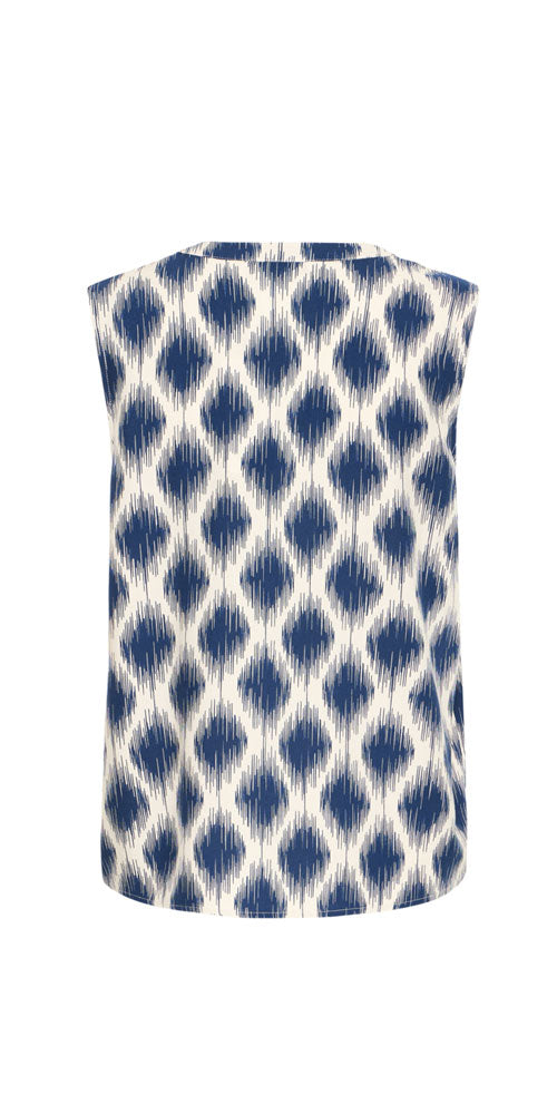 B.Young Navy Ikat Top