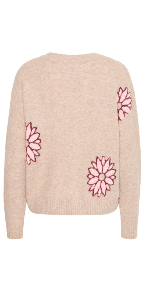 B.Young Pop Flower Sweater, pinkish