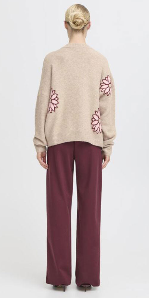 B.Young Pop Flower Sweater, pinkish