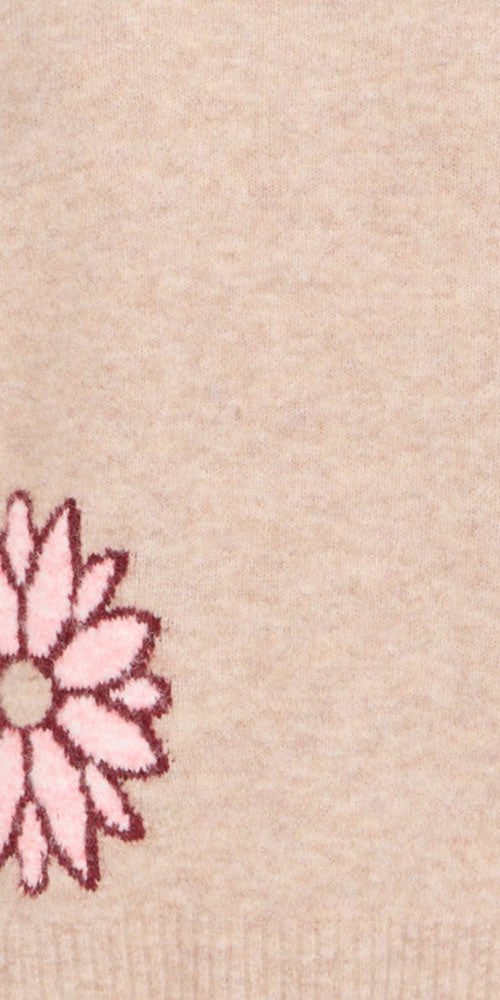 B.Young Pop Flower Sweater, pinkish