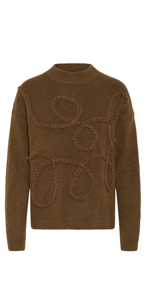 B.Young Rope Embellished Sweater, toffee