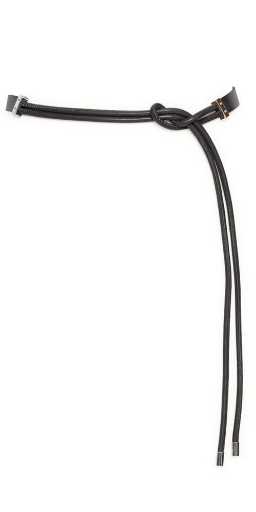 B.Young Faux Leather Tie Belt, black