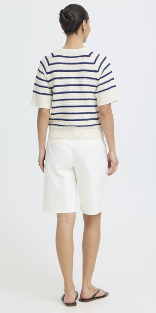 B.Young Cotton Knit Sweater Tee, dark blue