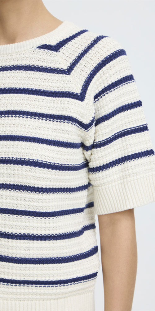 B.Young Cotton Knit Sweater Tee, dark blue