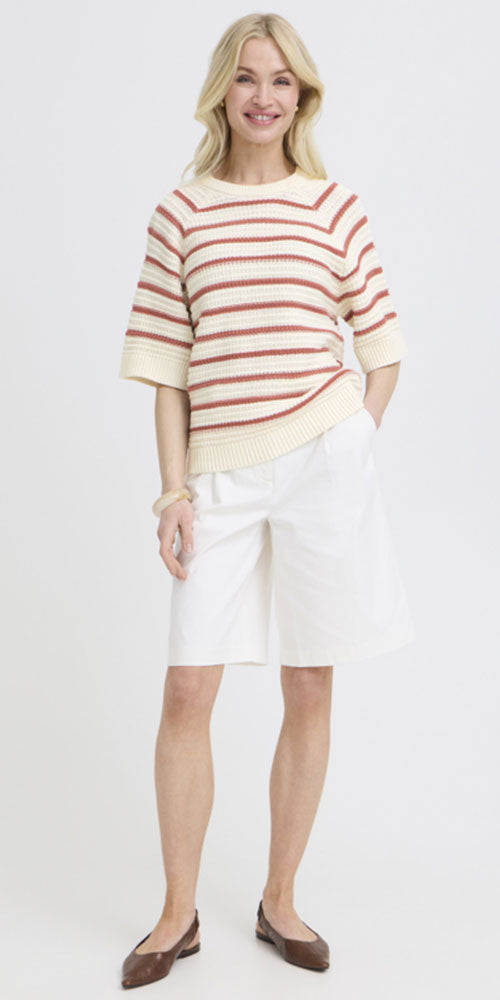 B.Young Cotton Knit Sweater Tee, marsala